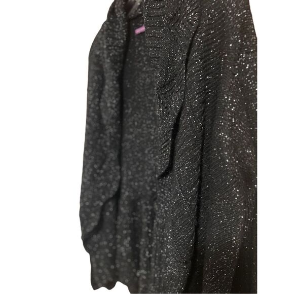 Beverly Drive Women’s Size L Open Cardigan Sweater Ruffled Scalloped Bling - Picture 7 of 12